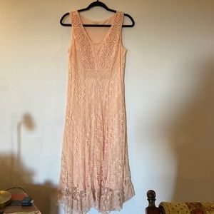 Peach lace dress